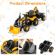 12V Electric Construction Vehicle 4 in 1 Ride on Tractor Excavator & Bulldozer for Kids-Yellow - Gallery View 14 of 20